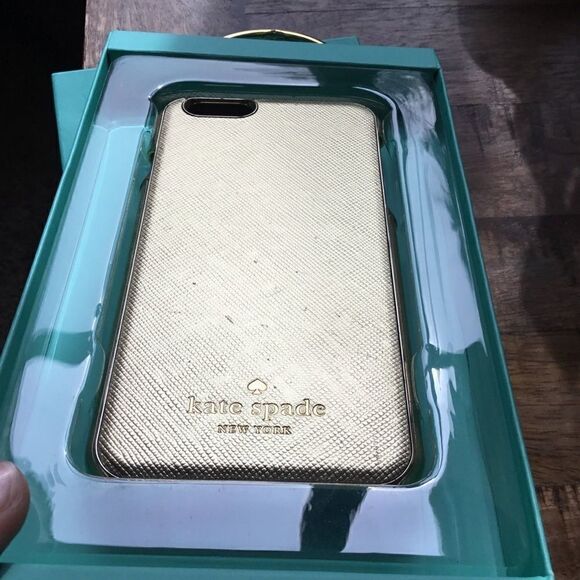 Kate Spade iPhone 6 Gold Saffiano Wrap Case (H) - Picture 2 of 8